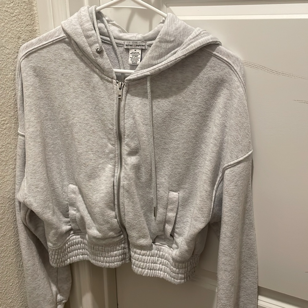Cropped zip up jacket